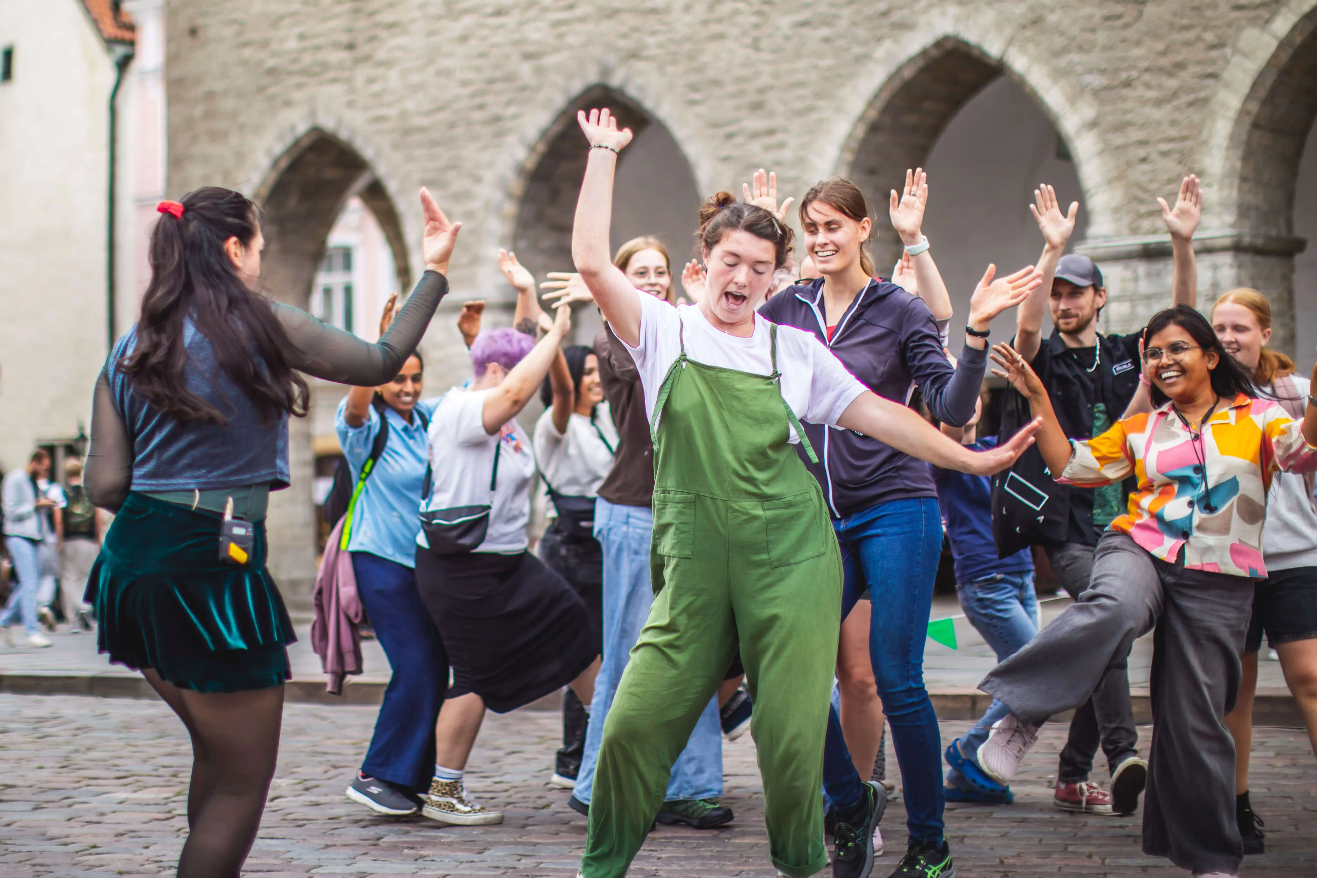 Street performance at Tallinn Town Hall Square