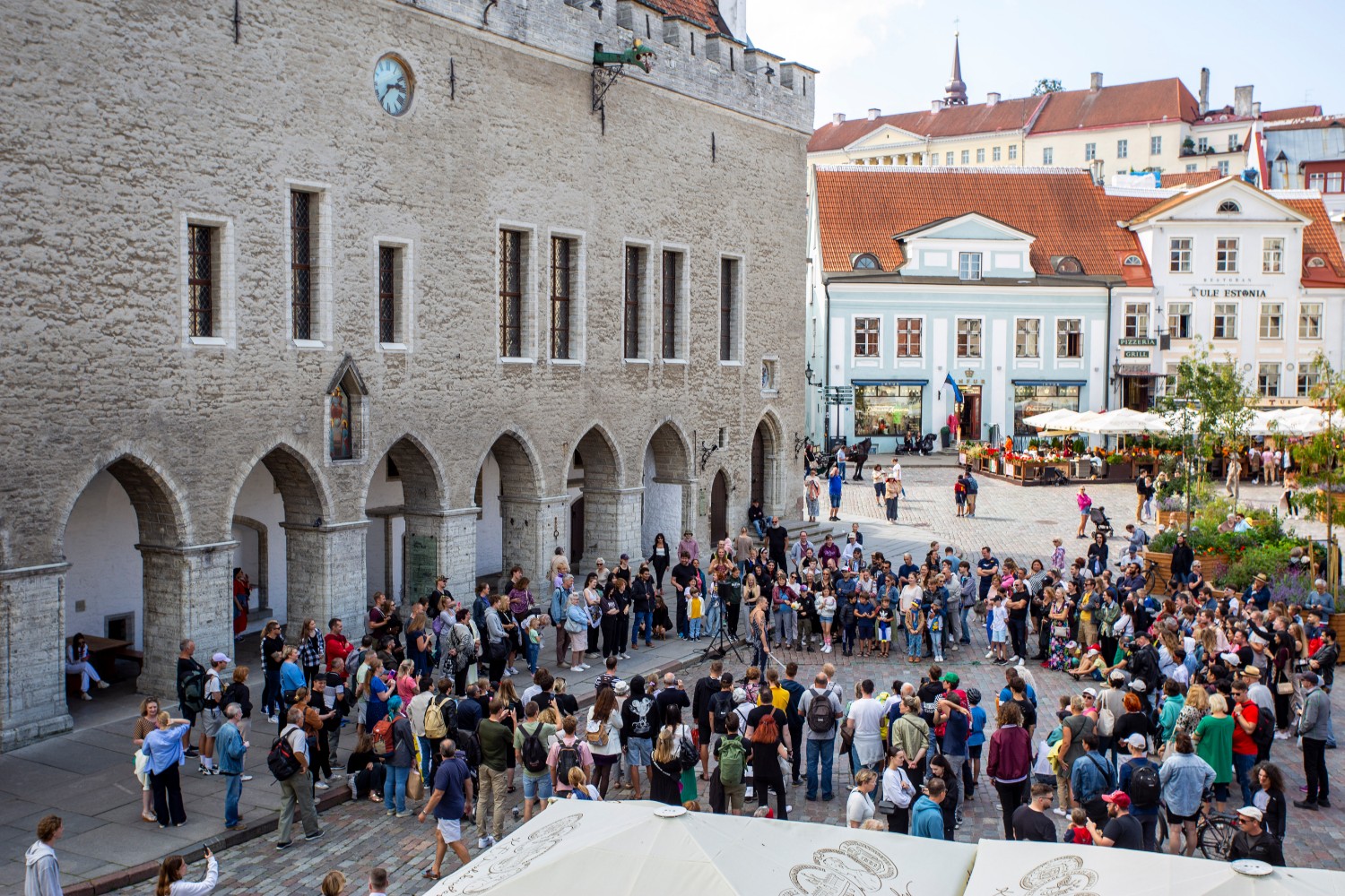 Street performance at Tallinn Town Hall Square
